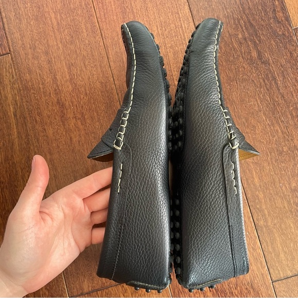 TOD’S Mens Black Pebbled Leather Penny Loafers Slip On Shoe Size 9 US - Picture 4 of 10